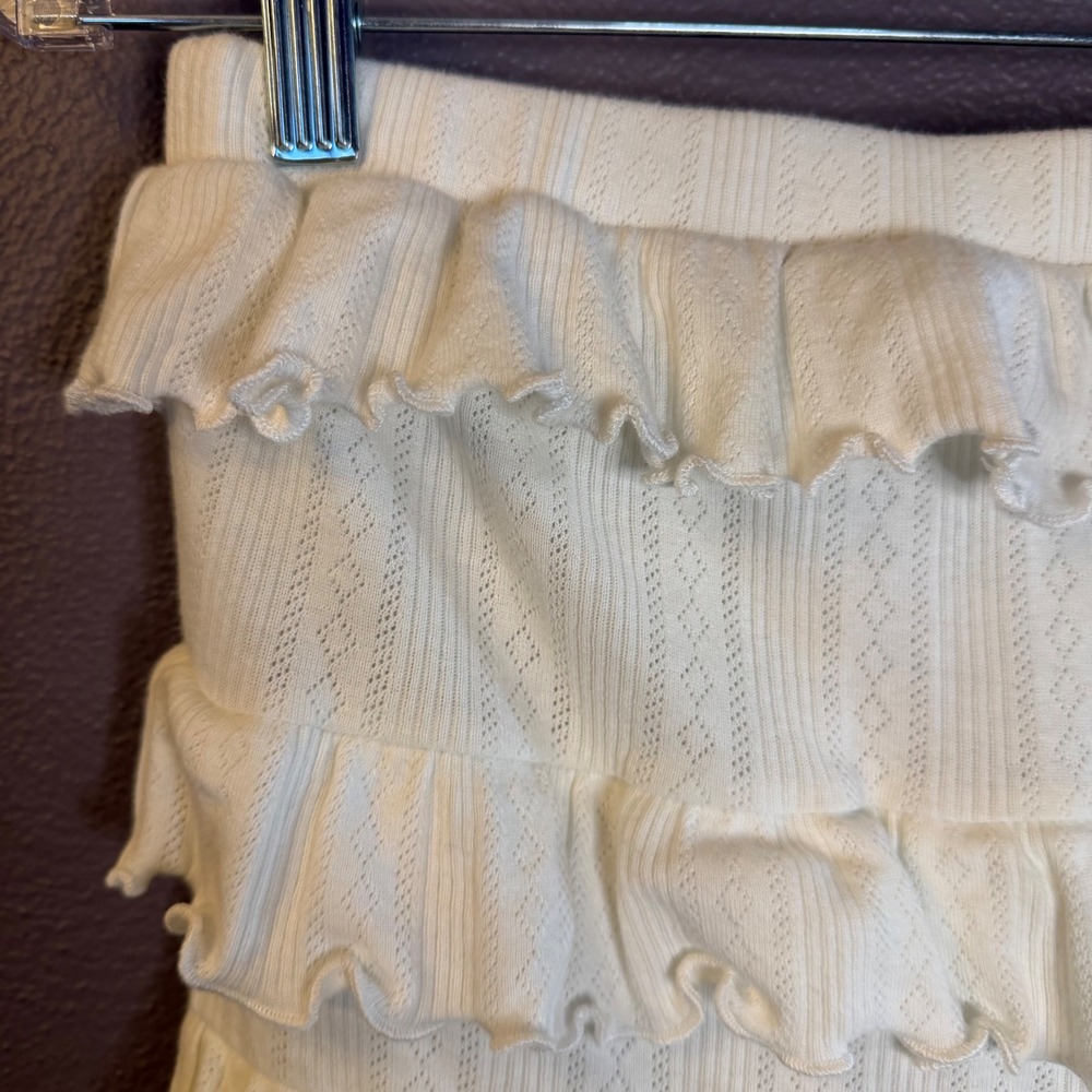 Out From Under Urban Outfitters White Tiered Ruffle Coquette Romper Sz M - Picture 2 of 6